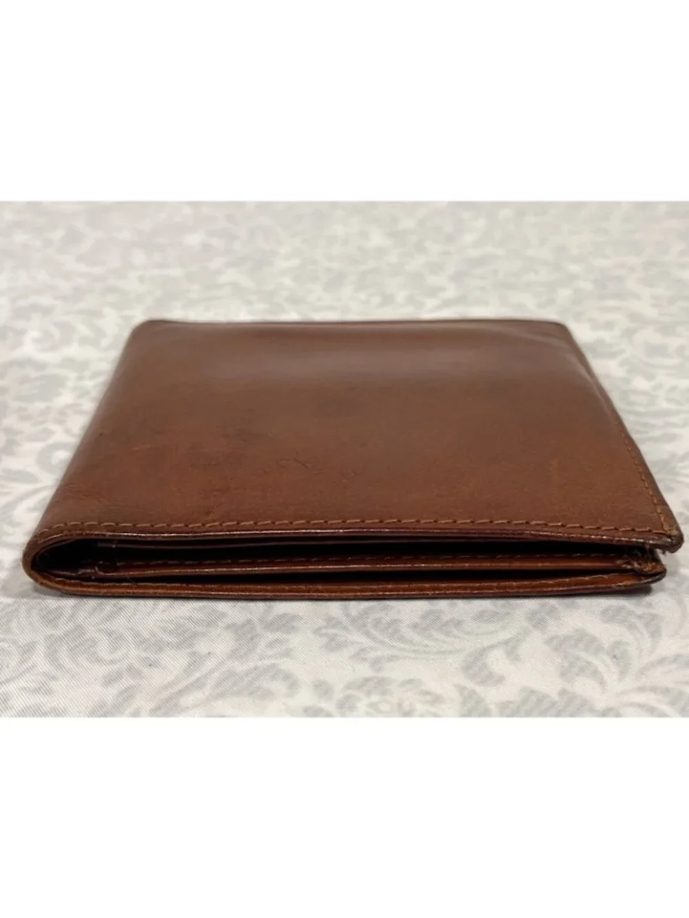Vtg Coach Water Leather Bifold Wallet  Light Tan 10 Card Slots 4”x4.5”